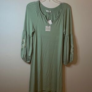 Cupio Sage Green Long Sleeve Dress